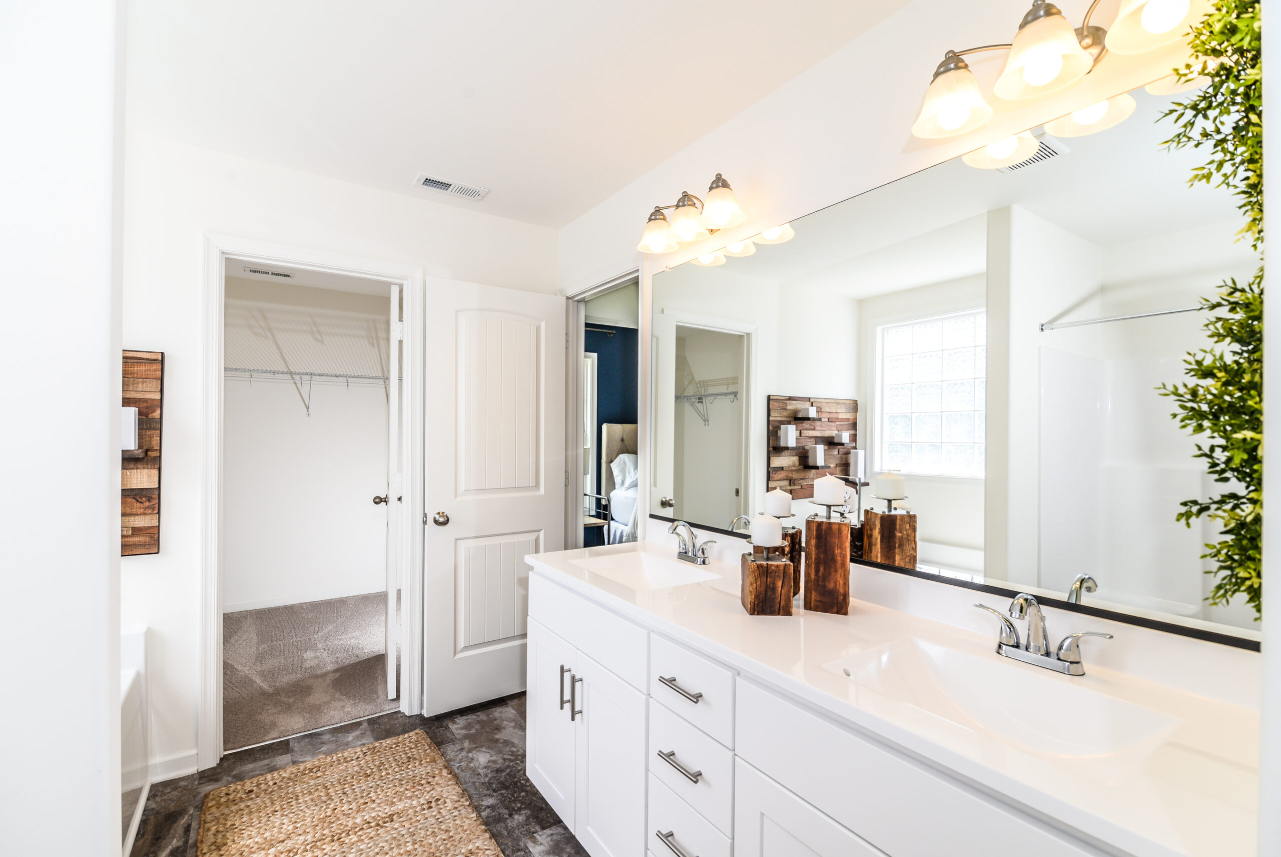 Photo of the Owner's Suite at the Elmsted model in Castleton by Boyd Homes showing vaulted ceiling and huge open space